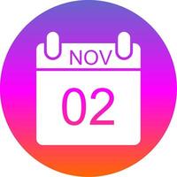 November Glyph Gradient Circle Icon Design vector