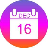 December Glyph Gradient Circle Icon Design vector