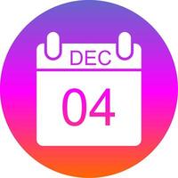 December Glyph Gradient Circle Icon Design vector