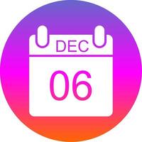 December Glyph Gradient Circle Icon Design vector