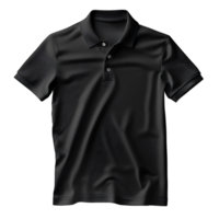 Man Black polo shirt on isolated transparent background png