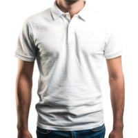Man white polo shirt on isolated transparent background png