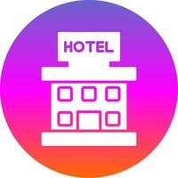 hotel glifo degradado circulo icono diseño vector