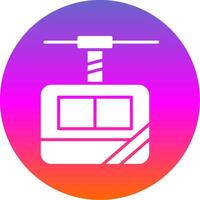 Cable Car Cabin Glyph Gradient Circle Icon Design vector