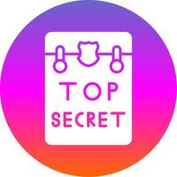 Top Secret Glyph Gradient Circle Icon Design vector