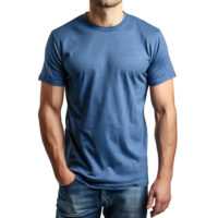 bleu T-shirt sur isolé transparent Contexte png