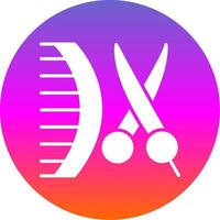 Barbershop Glyph Gradient Circle Icon Design vector