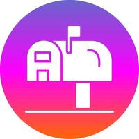 Mailbox Glyph Gradient Circle Icon Design vector