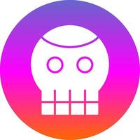 Skull Glyph Gradient Circle Icon Design vector