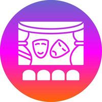 Theatre Glyph Gradient Circle Icon Design vector