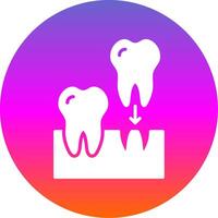implantes glifo degradado circulo icono diseño vector