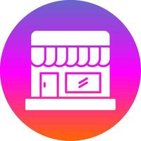 Shop Glyph Gradient Circle Icon Design vector