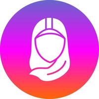 hijab glifo degradado circulo icono diseño vector