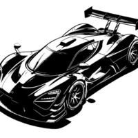 black and white illustration of a Hypercar Sports Car vector