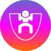 Skipping Glyph Gradient Circle Icon Design vector