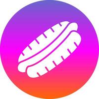 Hot Dog Glyph Gradient Circle Icon Design vector