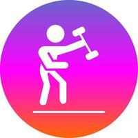 Exercise Glyph Gradient Circle Icon Design vector