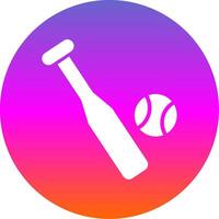 béisbol glifo degradado circulo icono diseño vector