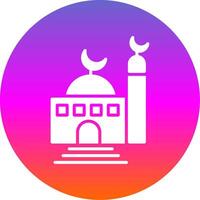 mezquita glifo degradado circulo icono diseño vector