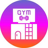 gimnasio glifo degradado circulo icono diseño vector