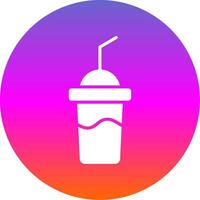 Milkshake Glyph Gradient Circle Icon Design vector