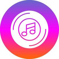 Music Glyph Gradient Circle Icon Design vector