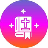 Bible Glyph Gradient Circle Icon Design vector