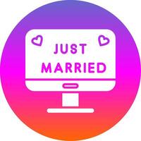 Just Married Glyph Gradient Circle Icon Design vector