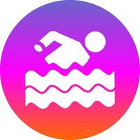 Swimming Glyph Gradient Circle Icon Design vector