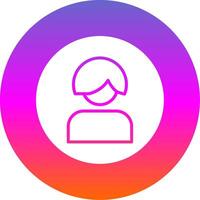 female Glyph Gradient Circle Icon Design vector