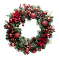 Christmas wreath on isolated transparent background png