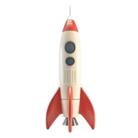 3d render rocket on isolated transparent background png