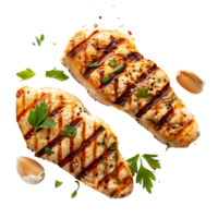 Grilled chicken on isolated transparent background png