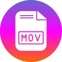 Mov File Glyph Gradient Circle Icon Design vector