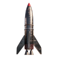 3d render rocket on isolated transparent background png