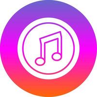 Music Glyph Gradient Circle Icon Design vector