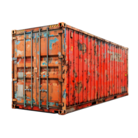 Shipping container on isolated transparent background png