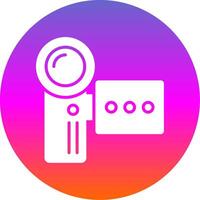 Camcorder Glyph Gradient Circle Icon Design vector