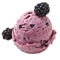 Blackberry cheesecake ice cream on isolated transparent background png