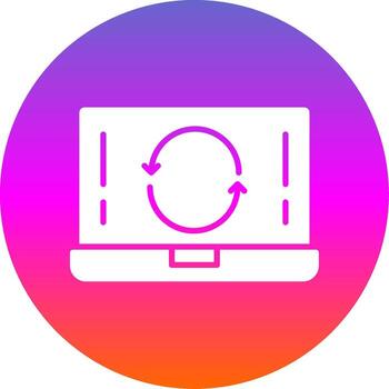 recargar glifo degradado circulo icono diseño vector