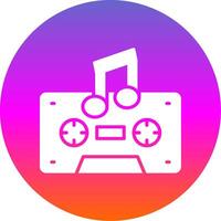 Cassette Glyph Gradient Circle Icon Design vector