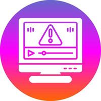 Error Glyph Gradient Circle Icon Design vector