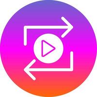 Replay Glyph Gradient Circle Icon Design vector