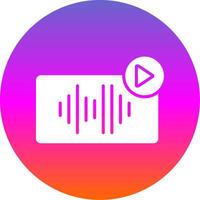 Audio Glyph Gradient Circle Icon Design vector