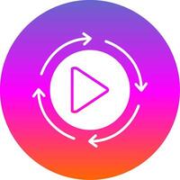 Rotation Glyph Gradient Circle Icon Design vector