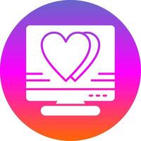 Heart Glyph Gradient Circle Icon Design vector