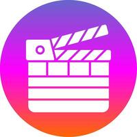 Clapperboard Glyph Gradient Circle Icon Design vector