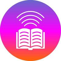 Book Glyph Gradient Circle Icon Design vector