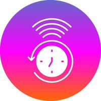 reloj glifo degradado circulo icono diseño vector