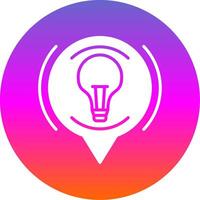 Bulb Glyph Gradient Circle Icon Design vector